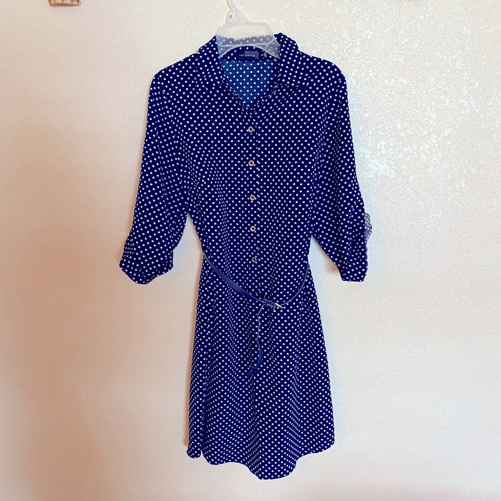 Super cute  Navy Polka Dot business casual dress